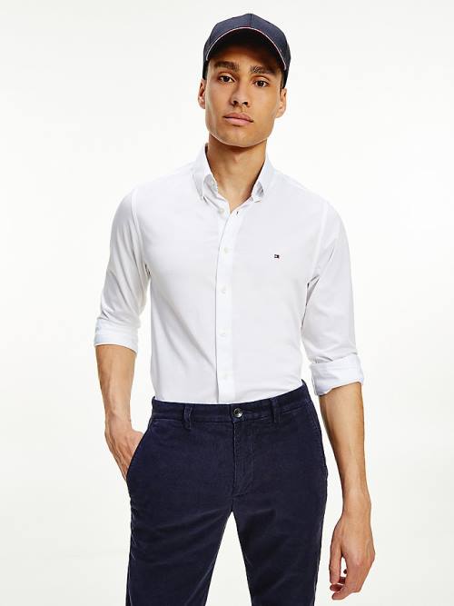 Tommy Hilfiger 1985 TH Flex Slim Fit Ingek Férfi Fehér | TH806UFQ