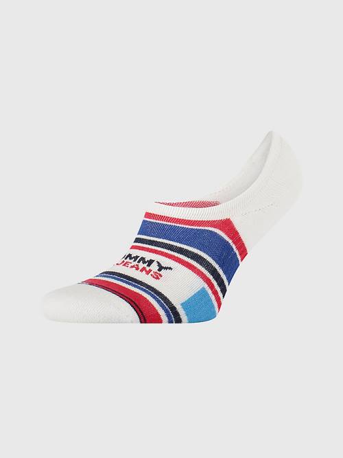 Tommy Hilfiger 1-Pack Multicolour Stripe No-Show Zokni Férfi Kék | TH821IAK