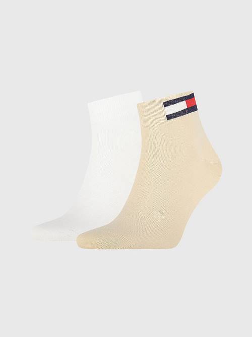 Tommy Hilfiger 2-Pack Flag Ankle Zokni Férfi Bézs | TH390EKH