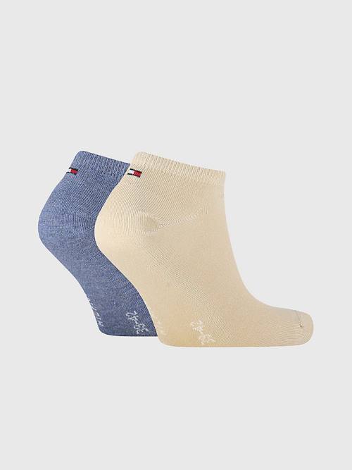 Tommy Hilfiger 2-Pack Flag Trainer Zokni Férfi Bézs | TH850NXS