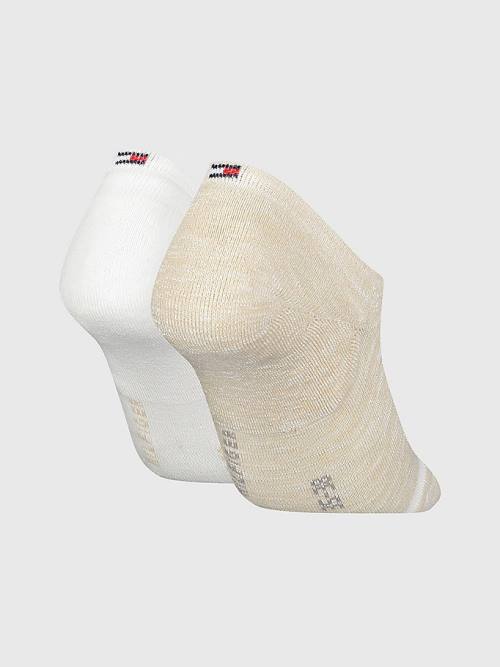 Tommy Hilfiger 2-Pack High Cut Footie Zokni Női Bézs | TH629QYD