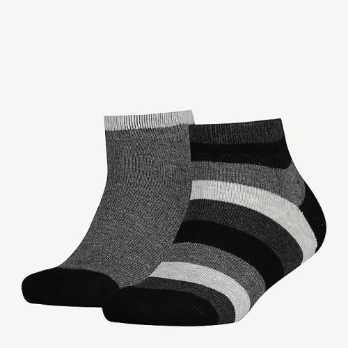 Tommy Hilfiger 2-Pack Stripe Ankle Zokni Férfi Fekete | TH395VDT