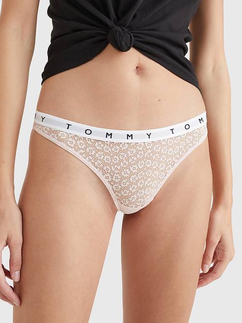 Tommy Hilfiger 3-Pack Csipke Logo Waistband Thongs Fehérnemű Női Multi | TH901YLF