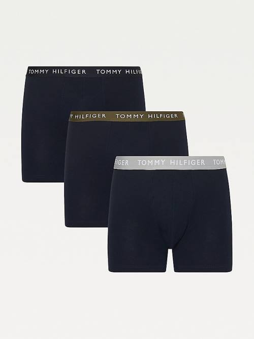 Tommy Hilfiger 3-Pack Logo Waistband Boxer Briefs Fehérnemű Férfi Fekete | TH581UQZ