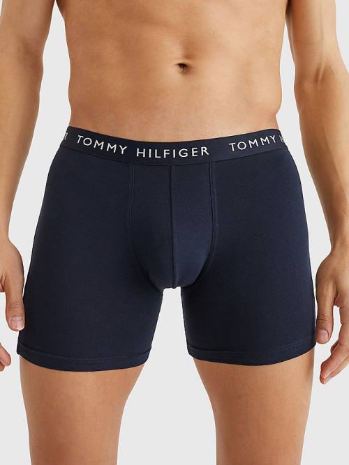 Tommy Hilfiger 3-Pack Logo Waistband Boxer Briefs Fehérnemű Férfi Barna | TH712WZF