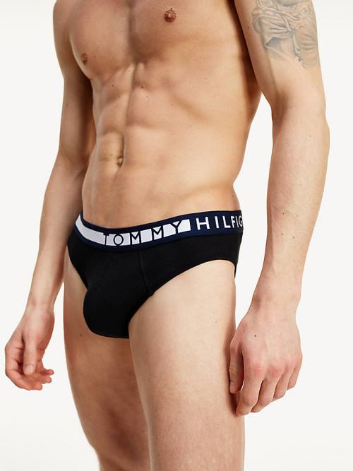 Tommy Hilfiger 3-Pack Logo Waistband Briefs Fehérnemű Férfi Fekete | TH385IKR