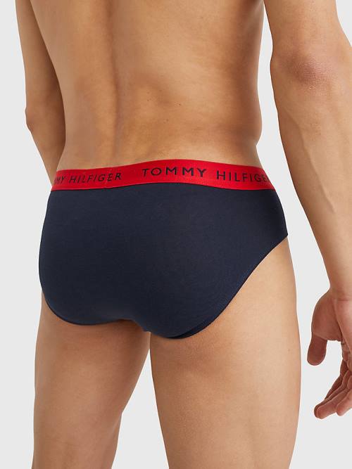 Tommy Hilfiger 3-Pack Logo Waistband Briefs Fehérnemű Férfi Lila | TH540JHN