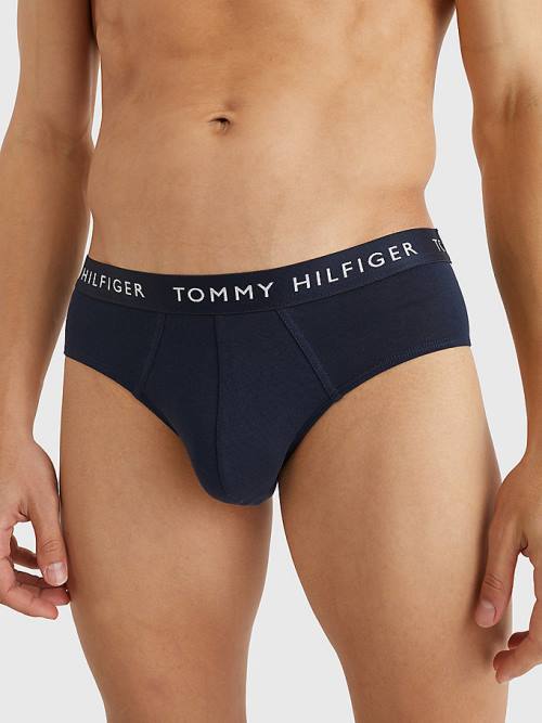 Tommy Hilfiger 3-Pack Logo Waistband Briefs Fehérnemű Férfi Lila | TH540JHN