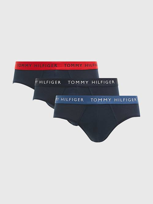 Tommy Hilfiger 3-Pack Logo Waistband Briefs Fehérnemű Férfi Lila | TH540JHN