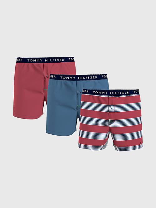 Tommy Hilfiger 3-Pack Logo Waistband Button Fly Boxers Fehérnemű Férfi Arany | TH731FSN