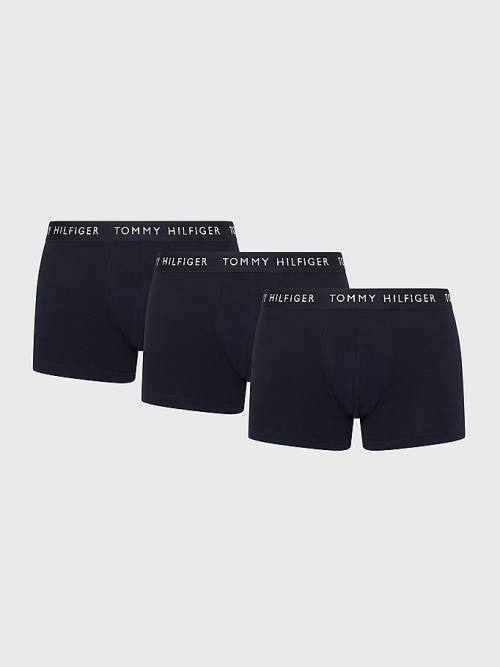 Tommy Hilfiger 3-Pack Logo Waistband Trunks Fehérnemű Férfi Fekete | TH817KJZ