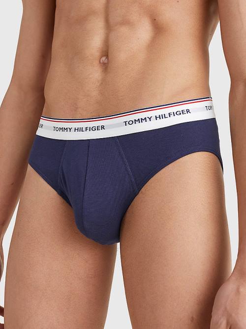 Tommy Hilfiger 3-Pack Pamut Briefs Fehérnemű Férfi Kék | TH071YCR