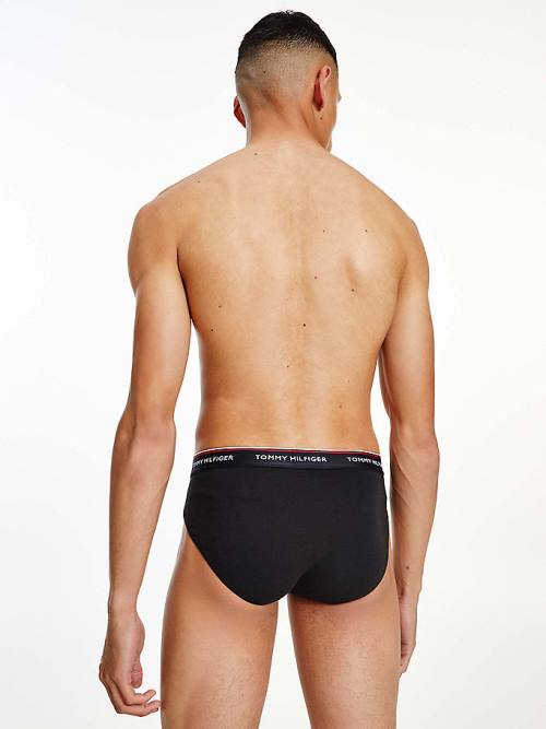 Tommy Hilfiger 3-Pack Pamut Briefs Fehérnemű Férfi Fekete | TH697ICD