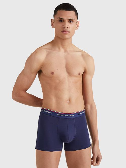 Tommy Hilfiger 3-Pack Premium Logo Waistband Trunks Fehérnemű Férfi Kék | TH387OYI