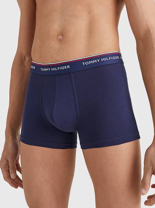 Tommy Hilfiger 3-Pack Premium Logo Waistband Trunks Fehérnemű Férfi Kék | TH387OYI