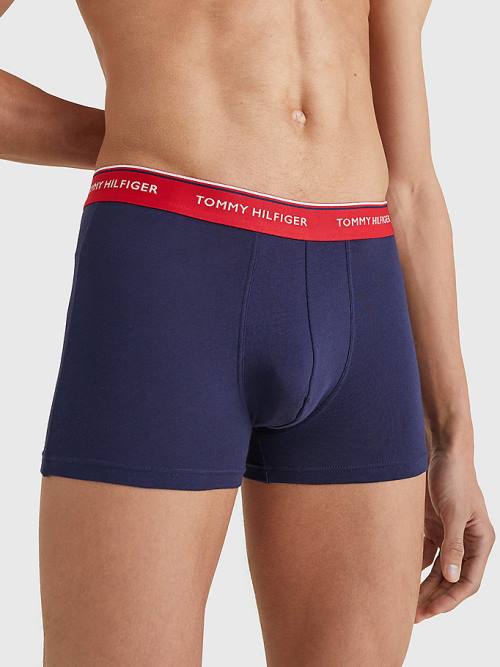 Tommy Hilfiger 3-Pack Premium Logo Waistband Trunks Fehérnemű Férfi Kék | TH387OYI