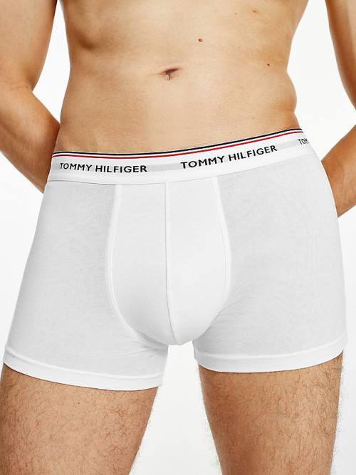 Tommy Hilfiger 3-Pack Premium Logo Waistband Trunks Fehérnemű Férfi Fehér | TH425WKQ