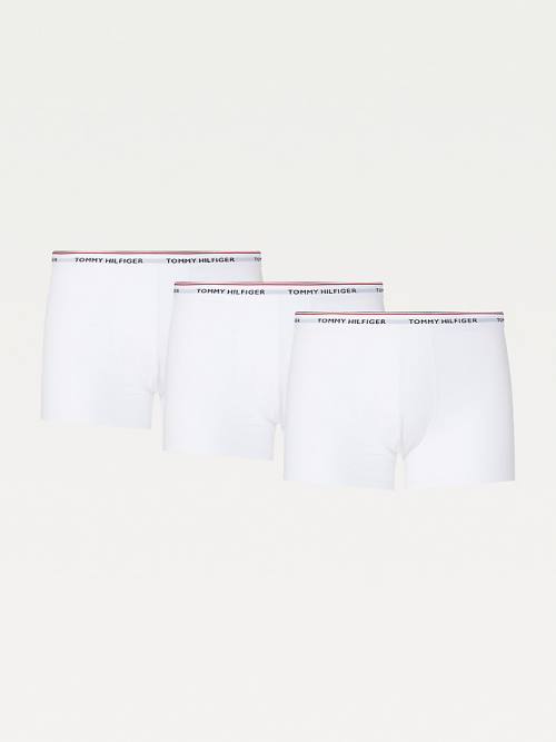 Tommy Hilfiger 3-Pack Premium Logo Waistband Trunks Fehérnemű Férfi Fehér | TH425WKQ