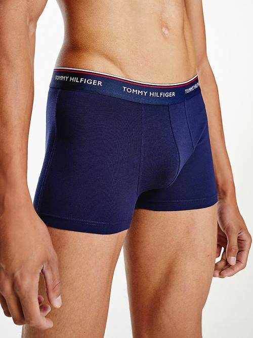 Tommy Hilfiger 3-Pack Premium Logo Waistband Trunks Fehérnemű Férfi Kék | TH478WGD