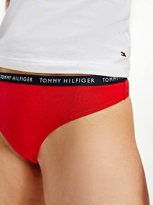 Tommy Hilfiger 3-Pack Recycled Pamut Thongs Fehérnemű Női Fehér | TH765OUS