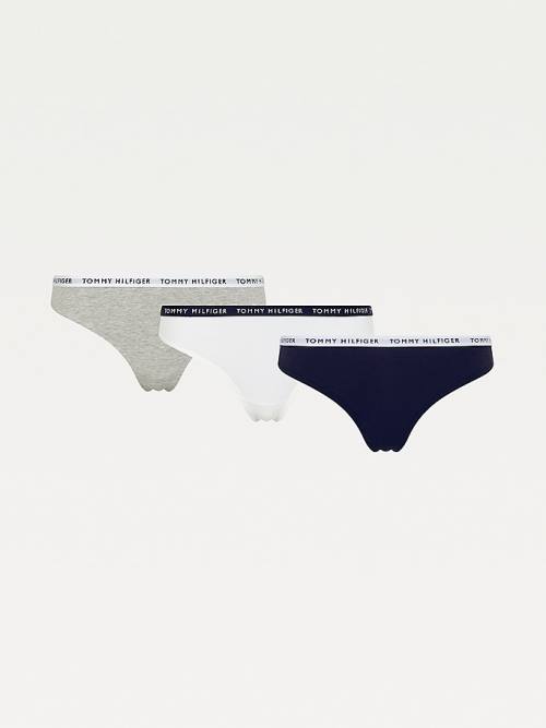 Tommy Hilfiger 3-Pack Recycled Pamut Thongs Fehérnemű Női Barna | TH907EYD