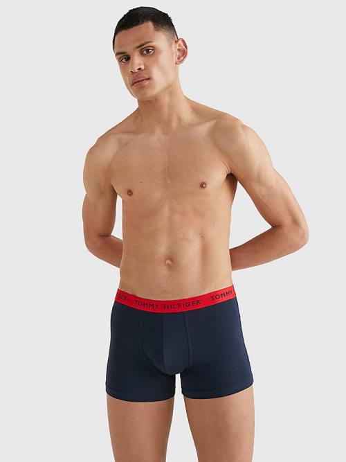 Tommy Hilfiger 3-Pack Repeat Logo Trunks Fehérnemű Férfi Fekete | TH807ZNQ