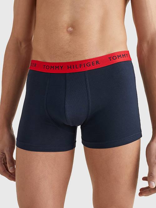 Tommy Hilfiger 3-Pack Repeat Logo Trunks Fehérnemű Férfi Fekete | TH807ZNQ