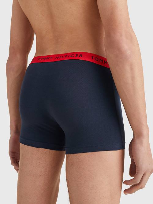 Tommy Hilfiger 3-Pack Repeat Logo Trunks Fehérnemű Férfi Fekete | TH807ZNQ