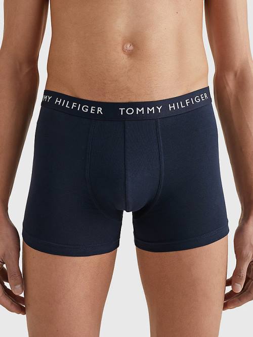 Tommy Hilfiger 3-Pack Repeat Logo Trunks Fehérnemű Férfi Fekete | TH807ZNQ