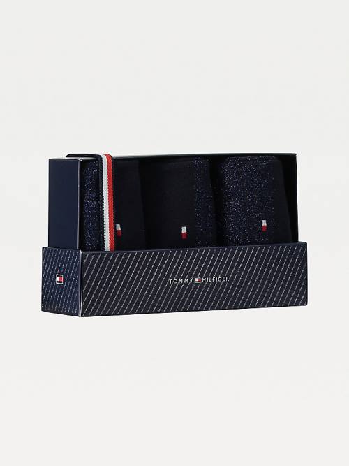 Tommy Hilfiger 3-Pack Sparkle Gift Box Zokni Női Kék | TH340WZU