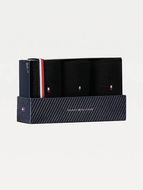 Tommy Hilfiger 3-Pack Sparkle Gift Box Zokni Női Fekete | TH374FHA