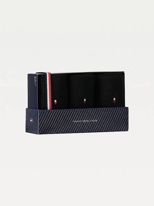 Tommy Hilfiger 3-Pack Sparkle Gift Box Zokni Női Fekete | TH723NHK