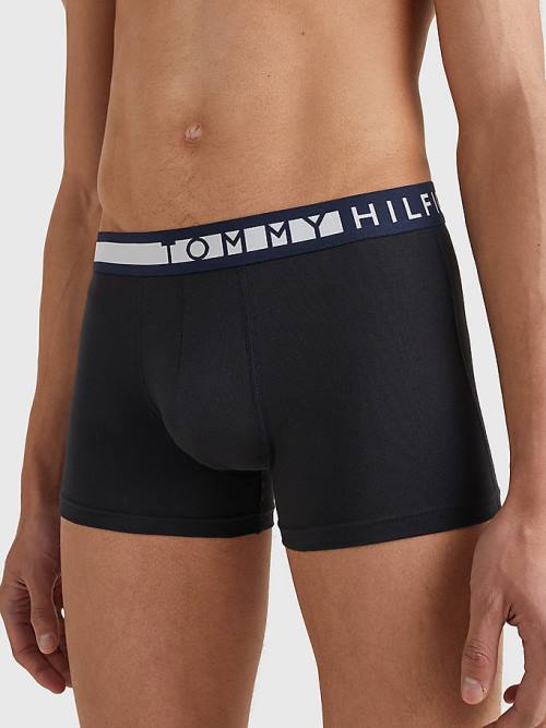 Tommy Hilfiger 3-Pack Statement Waistband Trunks Fehérnemű Férfi Fekete | TH253AJR