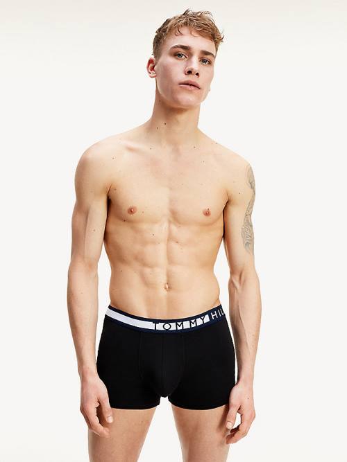 Tommy Hilfiger 3-Pack Statement Waistband Trunks Fehérnemű Férfi Fekete | TH984HGM