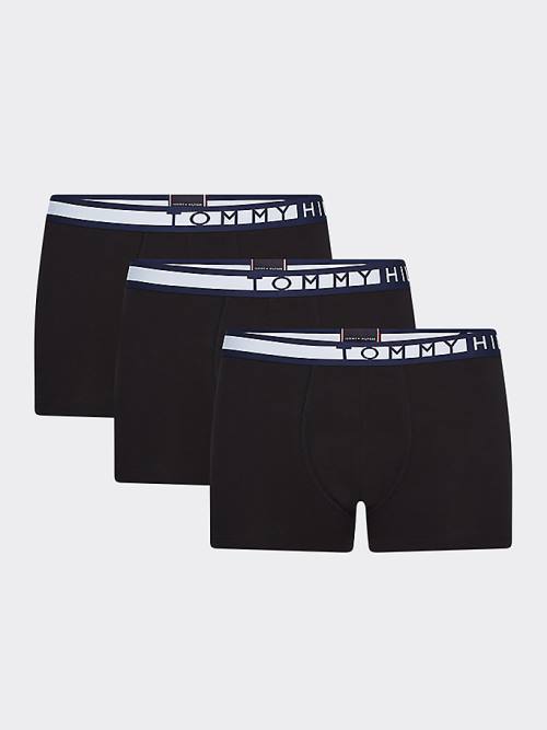 Tommy Hilfiger 3-Pack Statement Waistband Trunks Fehérnemű Férfi Fekete | TH984HGM