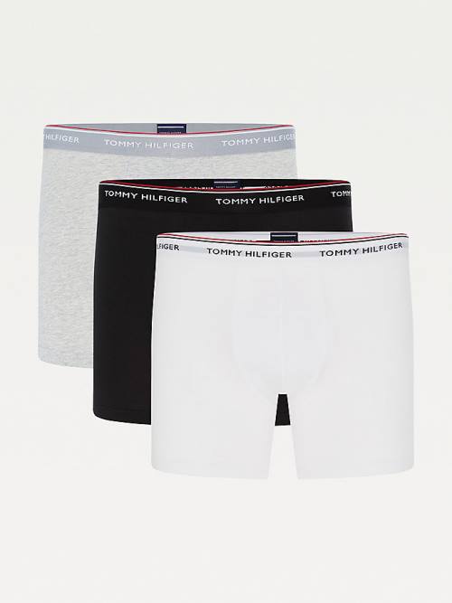 Tommy Hilfiger 3-Pack Stretch Pamut Boxer Shorts Fehérnemű Férfi Szürke | TH109SRK