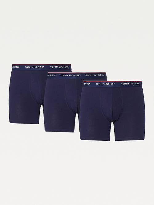 Tommy Hilfiger 3-Pack Stretch Pamut Boxer Shorts Fehérnemű Férfi Kék | TH452OSA