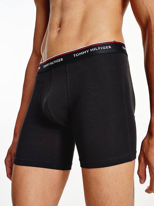 Tommy Hilfiger 3-Pack Stretch Pamut Boxer Shorts Fehérnemű Férfi Fekete | TH821YWD