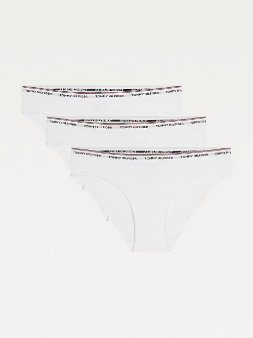 Tommy Hilfiger 3-Pack Stretch Pamut Briefs Fehérnemű Női Fehér | TH794MOJ