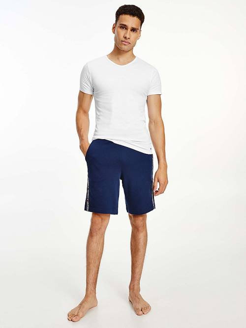 Tommy Hilfiger 3 Pack V-Neck Pamut Pizsama Férfi Fehér | TH974WRG