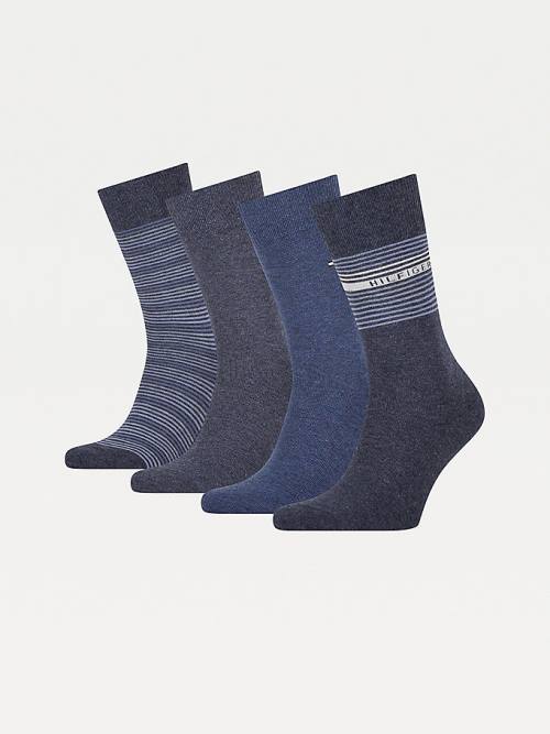 Tommy Hilfiger 4-Pack Gift Box Stripe Zokni Férfi Kék | TH794IQE