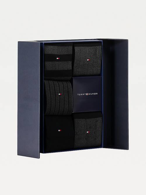 Tommy Hilfiger 5-Pack Gift Box Bird Eye Zokni Férfi Fekete | TH138DUZ