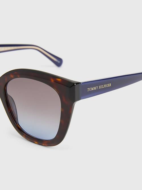 Tommy Hilfiger Acetate Cat-Eye Napszemüveg Női Barna | TH538NHC