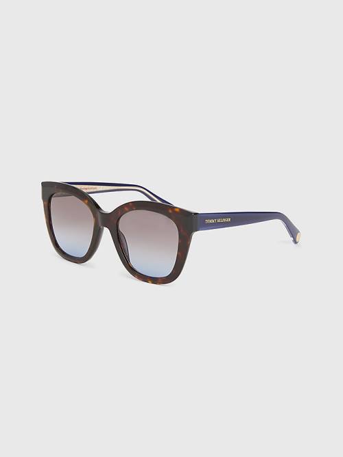 Tommy Hilfiger Acetate Cat-Eye Napszemüveg Női Barna | TH538NHC