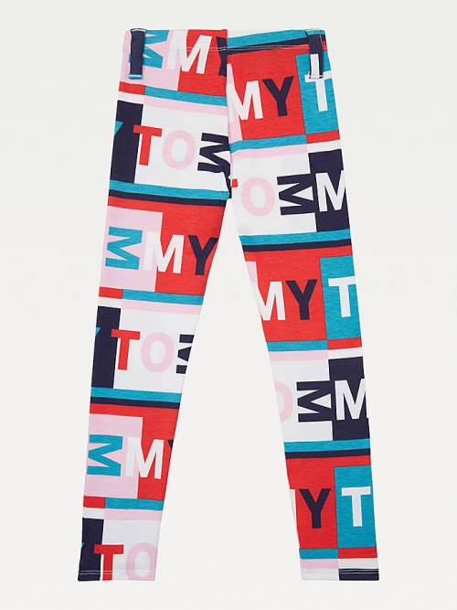 Tommy Hilfiger Adaptive All-Over Logo Print Leggings Nadrág Lány Multi | TH792CSR