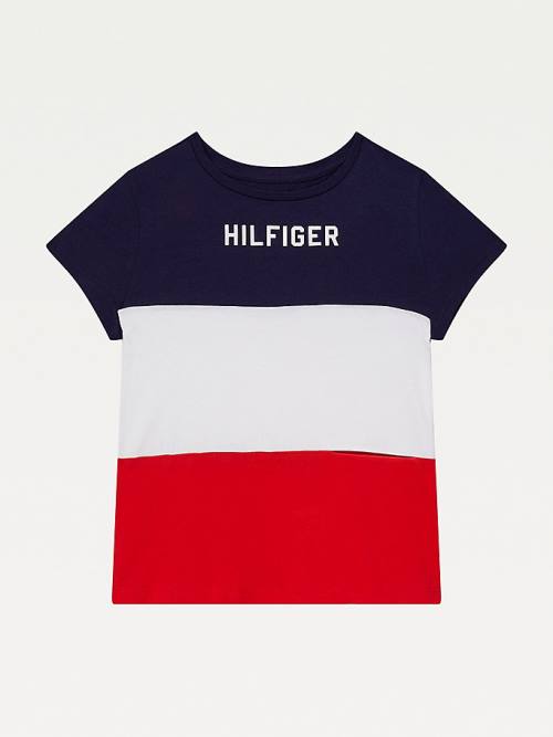 Tommy Hilfiger Adaptive Colour-Blocked Póló Lány Multi | TH490YDG