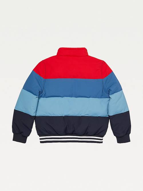 Tommy Hilfiger Adaptive Colour-Blocked Quilted Regatta Kabát Fiú Kék | TH159GYP