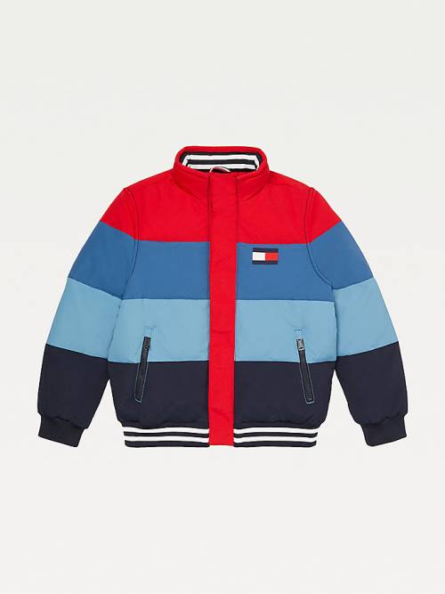 Tommy Hilfiger Adaptive Colour-Blocked Quilted Regatta Kabát Fiú Kék | TH159GYP