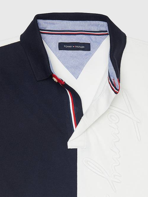 Tommy Hilfiger Adaptive Colour-Blocked Slim Fit Póló Férfi Multi | TH798NOW