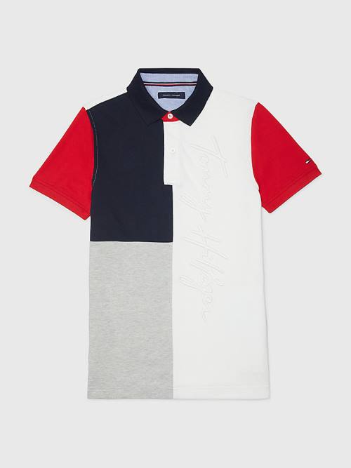 Tommy Hilfiger Adaptive Colour-Blocked Slim Fit Póló Férfi Multi | TH798NOW